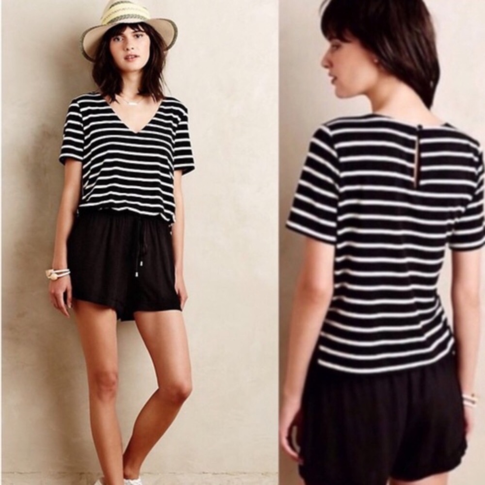 Anthropologie Elevenses • Striped Romper